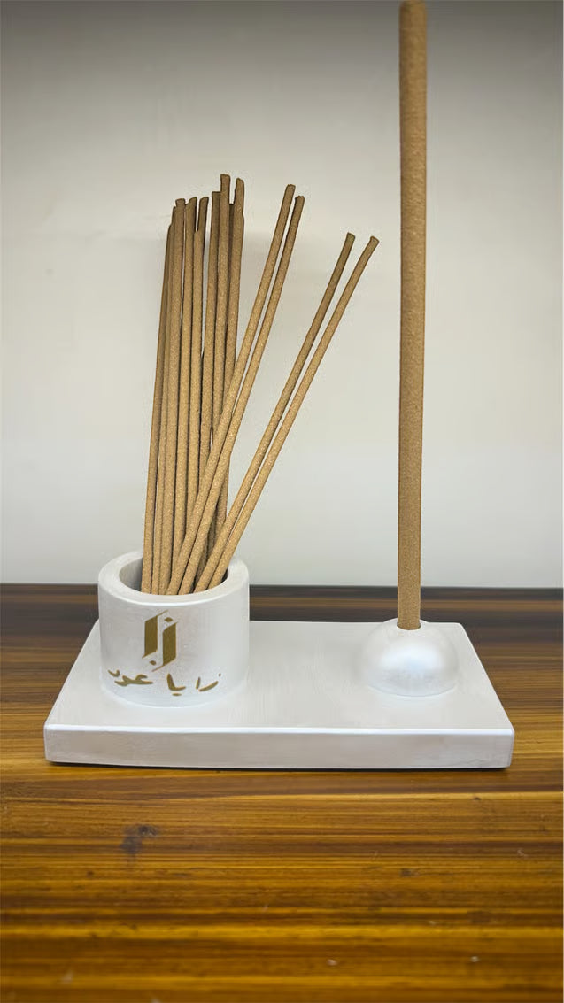 White Incense Burner Set with Base